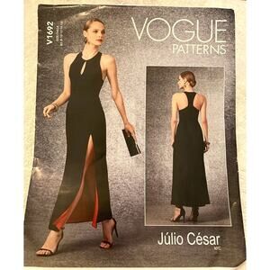 Sewing Pattern Vogue V1692 Special Occasion Dress Full Length with Slit  8-16